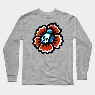 Peony Skull Flower Long Sleeve T-Shirt